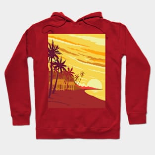 Beach in Phu Quoc Island During Sunset in Kien Giang Province Vietnam WPA Art Deco Poster Hoodie